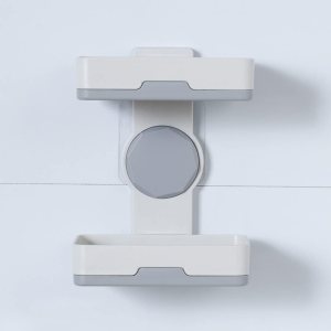 Jabonera adhesiva fuerte de doble capa, soporte de jabón de ducha extraíble sin taladros para ducha, baño, bañera, cocina (blanco) Jabonera adhesiva fuerte de doble capa, soporte de jabón de ducha extraíble sin taladros para ducha, baño, bañera, cocina (blanco)