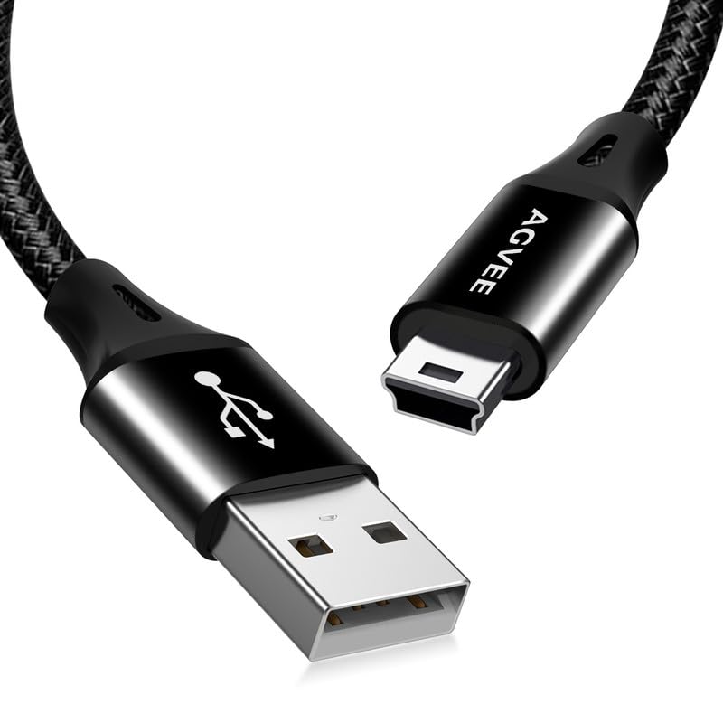 AGVEE Paquete de 2 cables de carga Gpsmap de repuesto de 10 pies para Garmin Nuvi GPS, cable de carga Gpsmap, TI-84 PlusCEC plateado, micrófono USB