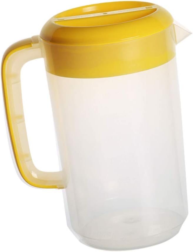 DOITOOL Jarra de agua grande de plástico de 2.5 L con tapa y boquilla, jarra de agua con asa para jugo casero, té helado, bebidas calientes o frías,