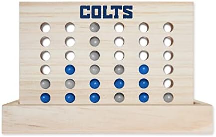 Rico Industries NFL Juego de mesa de madera 4 en una fila alinea 4 juegos de mesa de viaje para niños y adultos