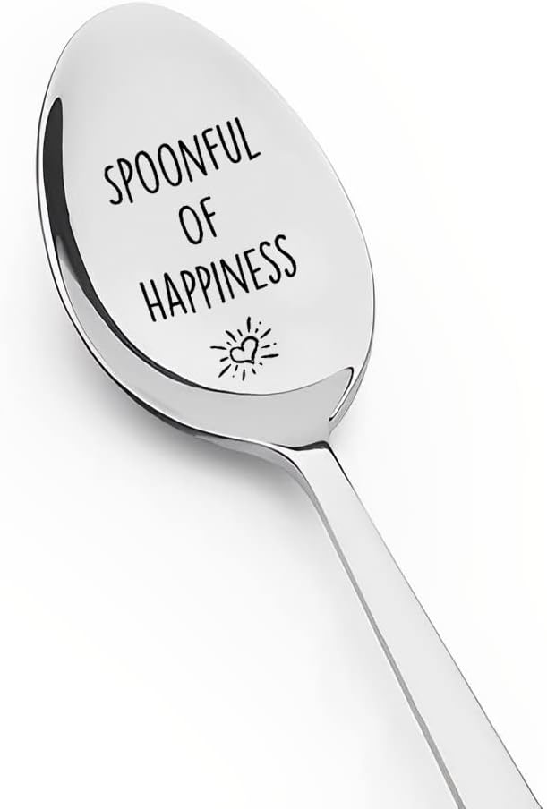 Cuchara de regalo para mujeres y hombres, mejores amigos, regalo de cumpleaños para mamá, papá, hija, hijo, cucharada de felicidad, postre de