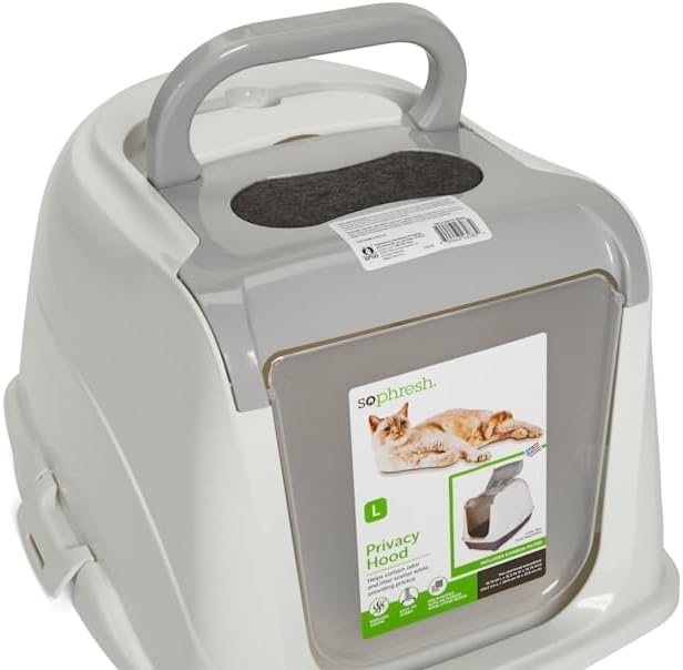 So Phresh Capucha blanca con tapa abatible para gatos, 19.7 pulgadas de largo x 15.3 pulgadas de ancho x 10.5 pulgadas de alto
