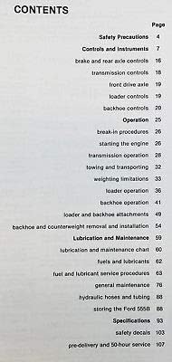 Manual Set para Ford 555B Tractor Cargador Retroexcavadora Propietarios Operadores Servicio Taller de Reparación