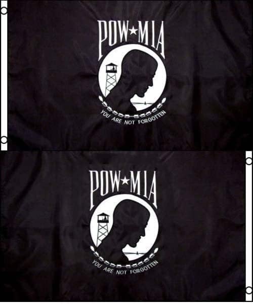 Premium 5X8 FT POW MIA POWMIA HUGE FLAG EMBROIDERED SEWN Double Sided Flag USA PER