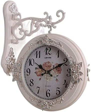 Reloj de pared europeo retro silencioso para sala de estar, reloj de pared americano, mecanismo de doble cara, decoración del hogar, DF50WC, fácil