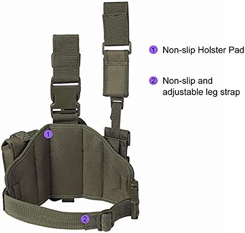 Funda táctica de pierna caída con bolsa de revista, táctica militar, pistola MOLLE, pistola, muslo, pistola, pistola, pistola, pistola, ajustable,
