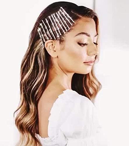 Kitsch Horquillas decorativas para el cabello con diamantes de imitación, accesorios para el cabello con diamantes de imitación para mujer, pinzas