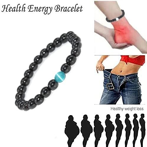 Tobillera de obsidiana negra antihinchazón para mujer, pulsera de obsidiana de drenaje linfático, pulsera magnética de obsidiana antiansiedad para