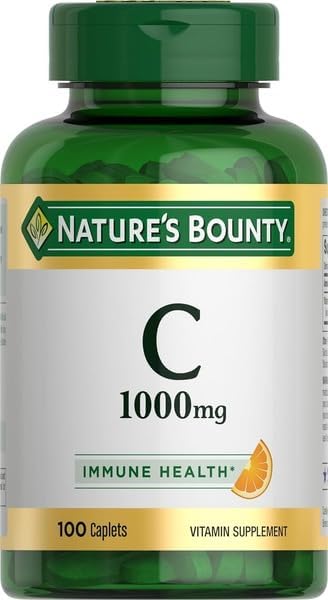 Vitamina C 1000 mg, suplemento de apoyo inmunológico, potente antioxidante, 100 unidades + compatible con Nature’s Bounty.