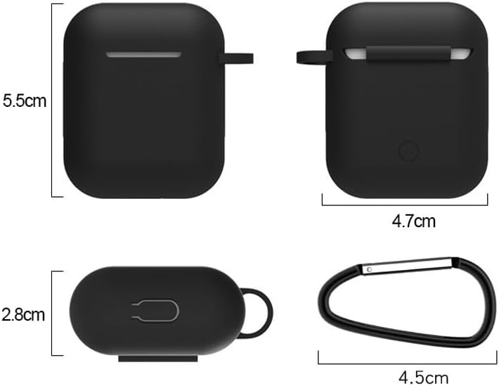 Funda para Airpods con llavero, funda de silicona suave para Airpods de 2 generación, funda para Airpods de 1 generación, LED frontal visible