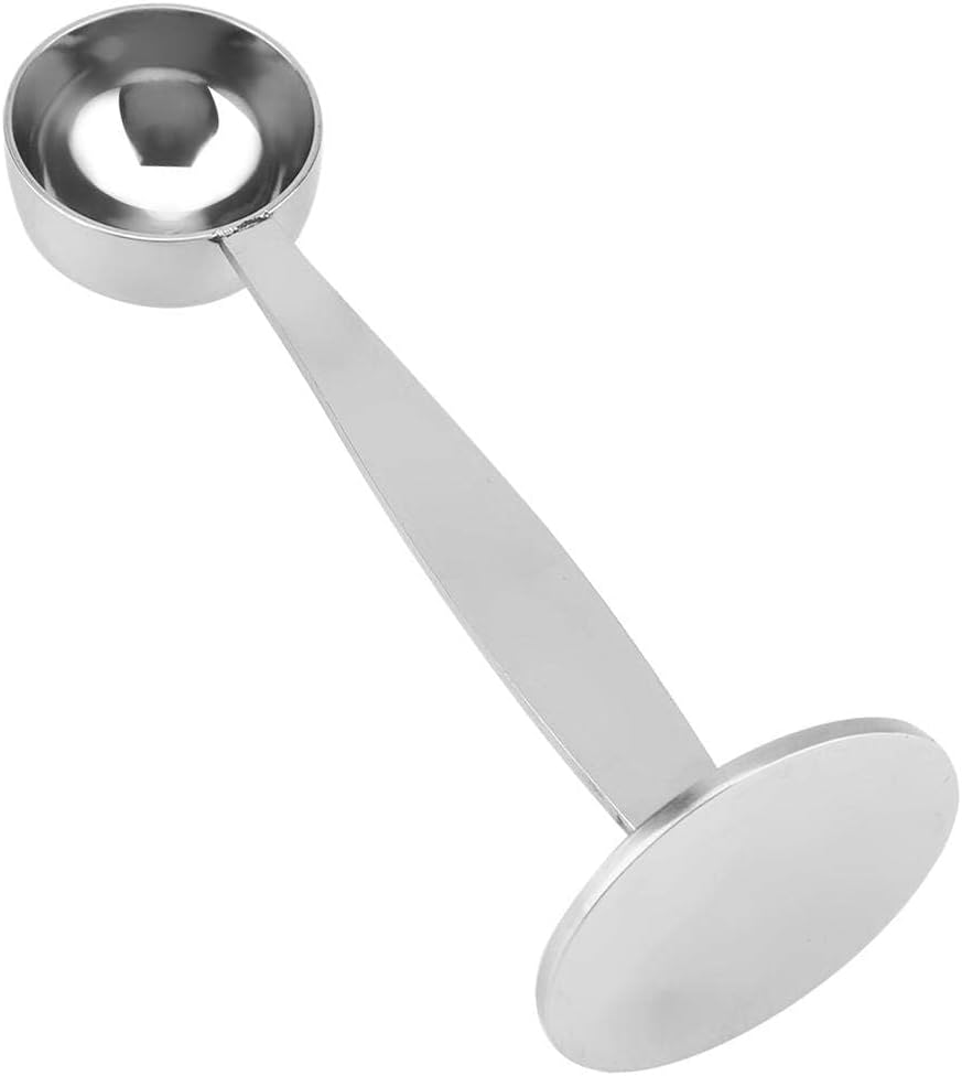 Coffer Tamper – Cuchara de acero inoxidable 2 en 1, cuchara de café multifuncional, cuchara medidora para expreso, cuchara medidora para recoger y
