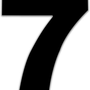 Números de casa grandes de 8 pulgadas, señalización moderna negra para exteriores, estilo ancho y nunca se oxida, número 7 Números de casa grandes de 8 pulgadas, señalización moderna negra para exteriores, estilo ancho y nunca se oxida, número 7