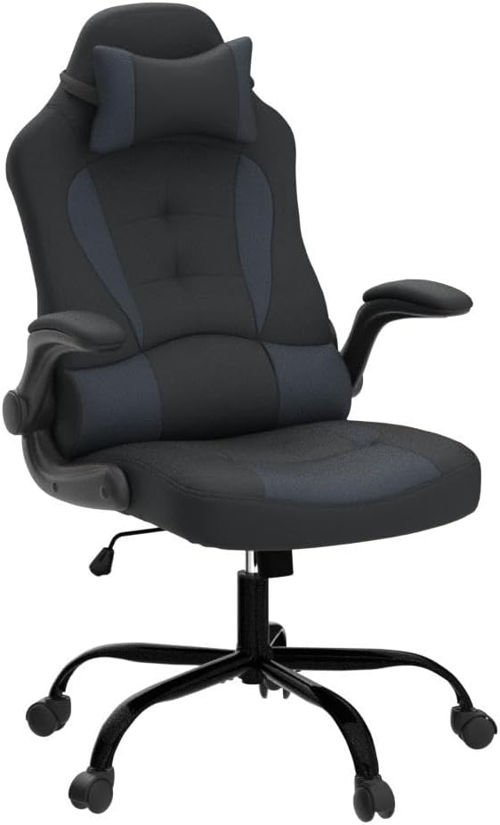 Silla de juegos barata para computadora, silla ergonómica de videojuegos de piel sintética, respaldo alto, silla giratoria de escritorio de oficina
