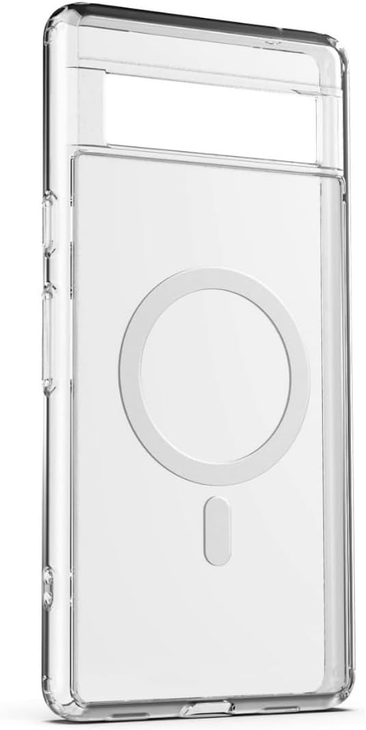 CaseBorne Funda compatible con Google Pixel 8 Pro, híbrida ultra transparente 5 en 1, antiamarilleo, magnética, con protector de pantalla y