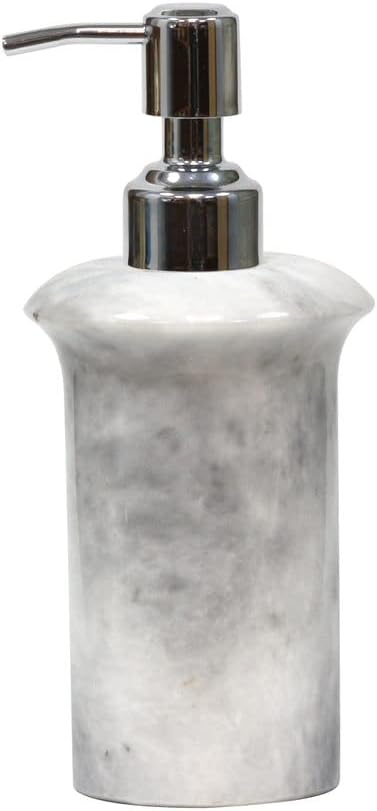 Bello Treasure – Dispensador de jabón y loción de mármol blanco de alabastro pulido, accesorios de baño y cocina, decoración de spa, artículos