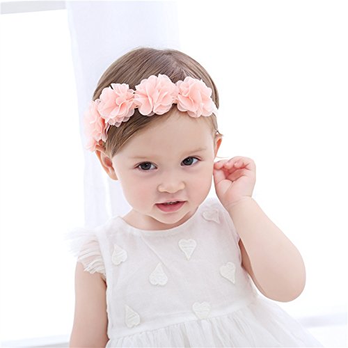 Diademas florales para niñas con cinta de grogrén y estrellas de piel sintética para niños como fiestas, bodas, fotografía, accesorios para el