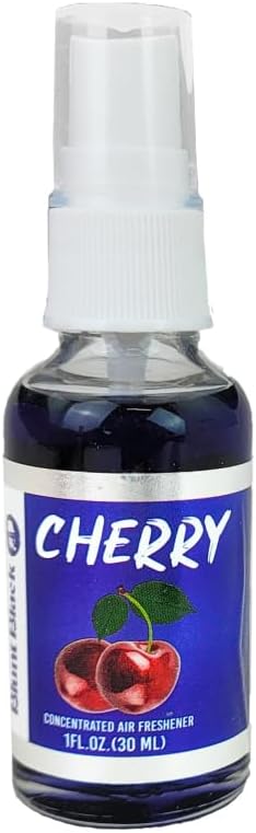Blunt Black Ambientador concentrado en espray de 1 oz. Botella de vidrio – Elige tu aroma (cereza)