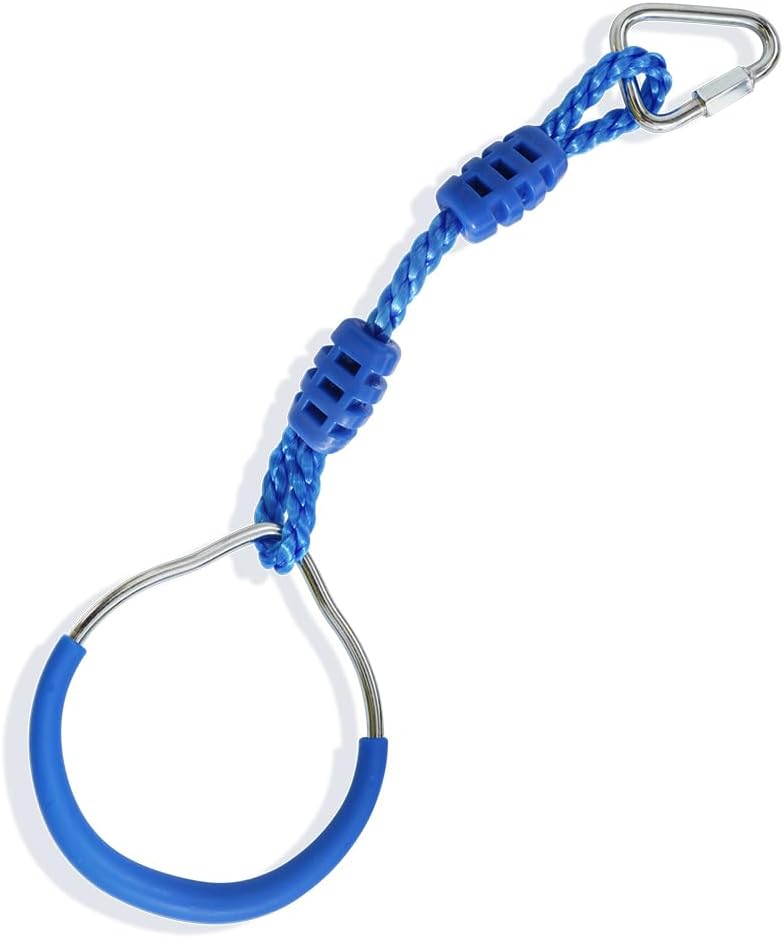 Deermon Anillos de gimnasia colgantes para marcos de escalada y columpios de jardín al aire libre, anillo ninja para niños, anillo de obstáculos de