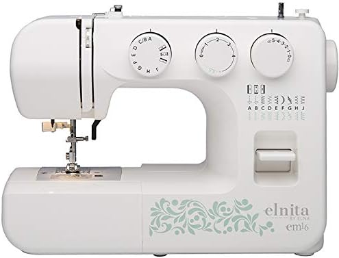Elnita Máquina de coser mecánica EM16 con 16 puntadas y brazo libre convertible