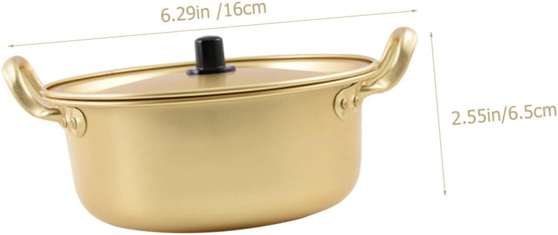 ABOOFAN Olla de fideos instantáneos para el hogar, utensilios de cocina de acero inoxidable, cuenco de fideos coreanos, ollas coreanas eléctricas