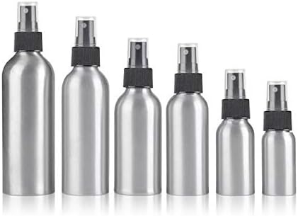 3 botellas de aluminio de niebla fina con pulverizador de bomba negra, recipientes de atomizador de muestra vacía para aceites esenciales, perfume,
