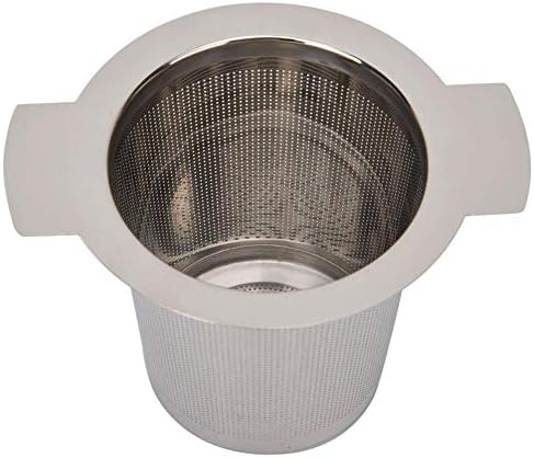 Infusor de té, filtro de filtro de té de acero inoxidable con tapa y asas dobles, infusor de té perfecto para tazas de té de grano de hojas, tazas y