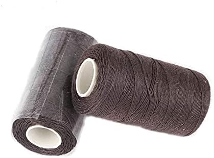 3 rollos de hilo de coser de algodón, hilo de tejer para hacer peluca, extensión de cabello, hilo de trama de peluquería, hilo negro, marrón, beige,