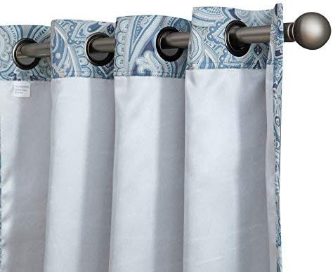 HLC.ME París Cachemira Damasco Panel de cortinas térmicas opacas con ojales, para ventanas, largos 63″, 84″, 96″, un par