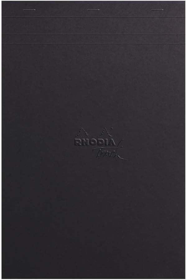 RHODIA Touch 116113C – Bloque negro Maya Pad A4+ New Ruler Cross – 50 hojas – Clairefontaine Maya papel negro 4.23 ozm – para caligrafía y dibujo