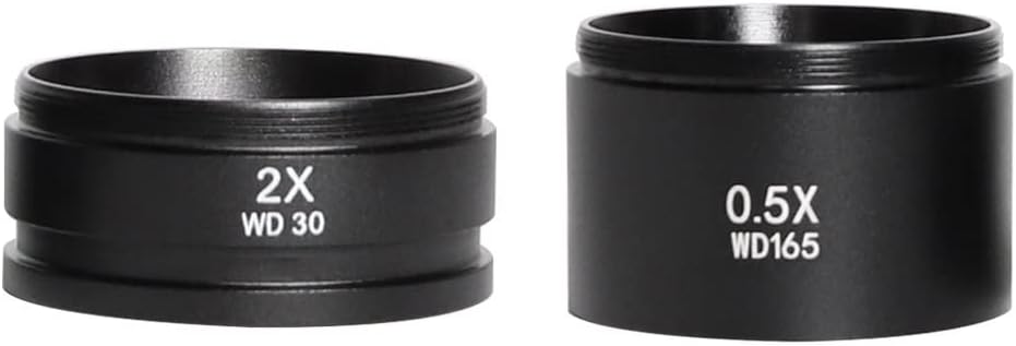 WD165 0.5X 0.7X 1.0X 2.0X Objetos Auxiliares Lente Microscopio Lente de cámara para Trinocular Estéreo Zoom Microscopio Barlow Lente de vidrio