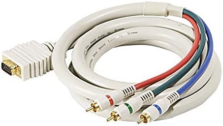 Cable de video componente SVGA a RGB de 50 pies HD-15 3-RCA macho Python D-Sub HDTV componente dorado RGB marfil 24 K placa de oro codificada por