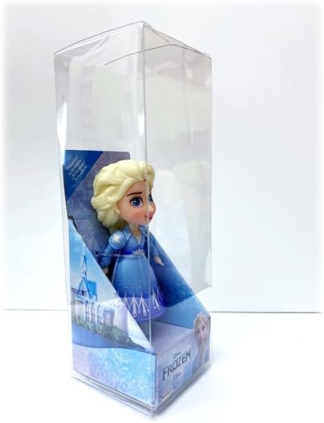 Amarina Empaquetado en caja transparente para regalo, mini muñeca de 3.5 pulgadas, a elegir entre los 14 personajes de Frozen de estilo (azul ELSA)
