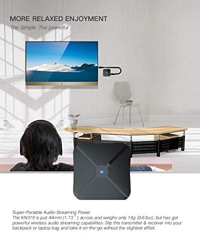 Adaptador Bluetooth 5.0 Transmisor Bluetooth Receptor 2 en 1 Inalámbrico 0.138 in AUX aptX Adaptador de baja latencia adecuado para TVSistemas de