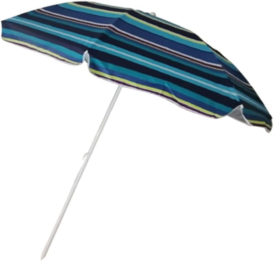 Sombrilla de playa portátil SPF50+ con bolsa de transporte, botón para exteriores, patio, jardín, playa