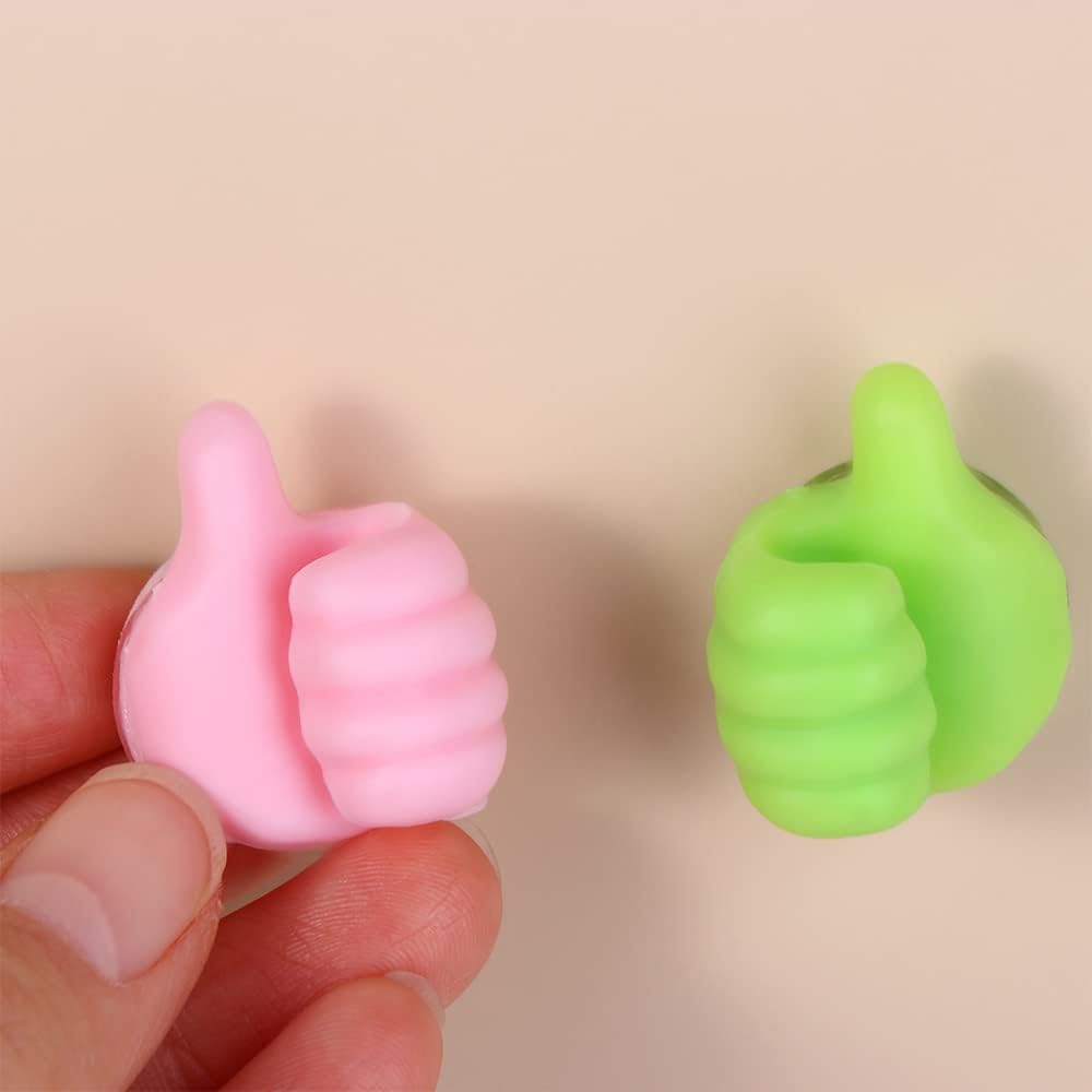 Ganchos de pared con forma de pulgar, clips organizadores de cables, sin perforación, gancho multifuncional para colgar en la pared, ganchos