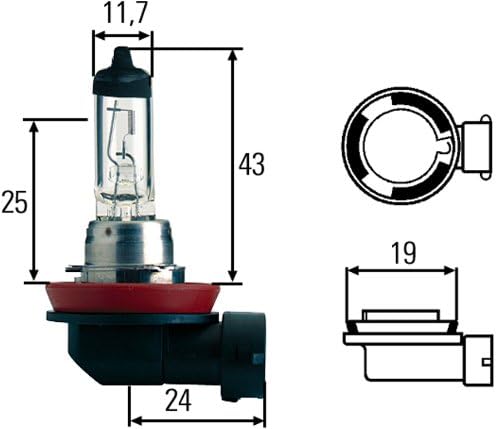HELLA H71071072 Optilux XY Series H8 Bombillas halógenas amarillas de xenón, 12 V, 35 W, paquete de 2