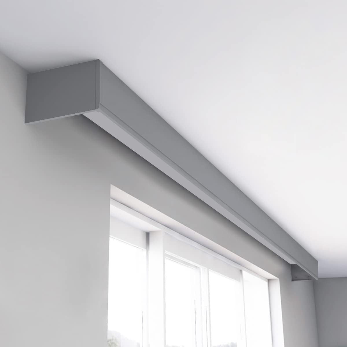 zshine Panel de cortina sin pistas Cenefa decorativa Montaje en techo o pared Personalizar longitud para persianas enrollables, persianas
