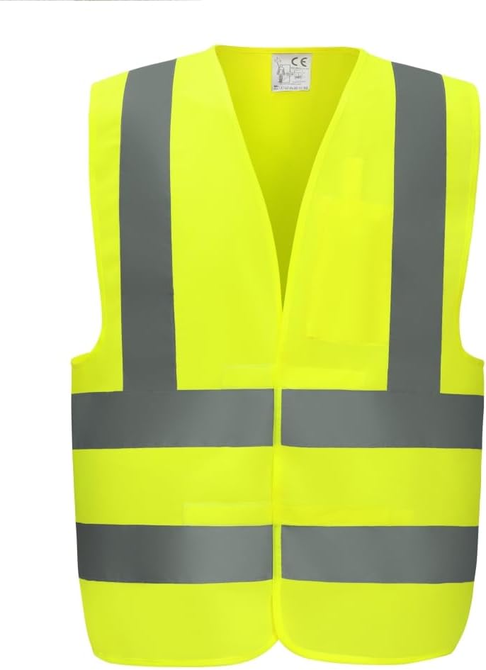 Chaleco de seguridad de alta visibilidad con tamaño ajustable, chaleco de seguridad reflectante para mujeres y hombres cumple con las normas ANSIISEA