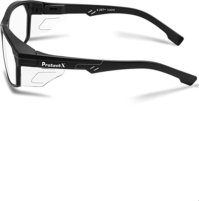 ProtectX Anteojos de seguridad clásicos, lentes antivaho resistentes a los arañazos, gafas protectoras para el trabajo, interiorexterior, ANSI Z87.1
