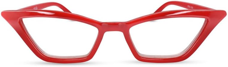 Lentes de lectura Red Funky Cat Eye para mujer para lucir elegante, a la moda con alta visión, cómodos para todas las formas de cara, lentes de