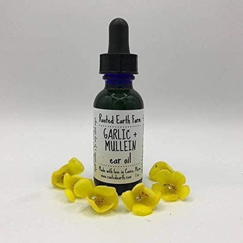 Garlic and Mullein Ear Oil, 1 fluid ounce, For Ear Issues Rooted Earth Farm