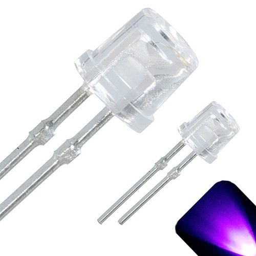 20 x 5 mm con parte superior plana Ángulo de visión amplio ángulo de UVpúrpura LED  Wide
