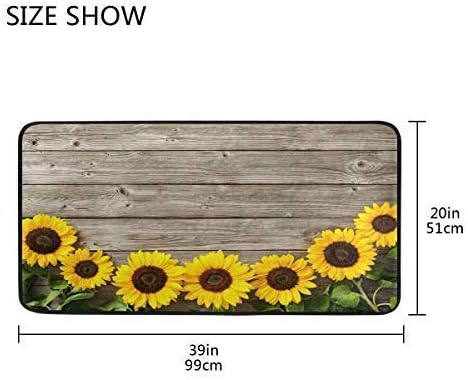 Sunflowers On Board Design Non-Slip Soft Kitchen Mats Bath Rug Runner Doormats Carpet for Home Decor, 39″ X 20″