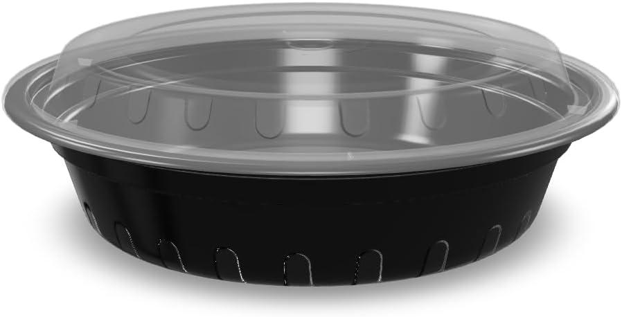 Contenedores de plástico reutilizables de 7 pulgadas, contenedores de alimentos desechables, recipientes de almacenamiento de alimentos con tapas,