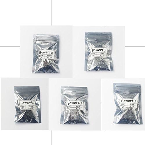 (0.118 pulgadas), 20 unidades en cada color (total 100 piezas) Color mixto 9V – 12V Gauge Cluster Instrumento Diodos emisores de luz