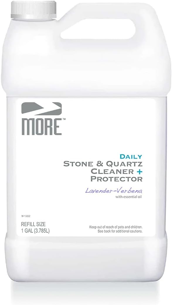 More Limpiador de piedra y cuarzo + protector  Limpiador de granito, cuarzo y mármol  para encimeras de cocina y baño  Recambio de aerosol de