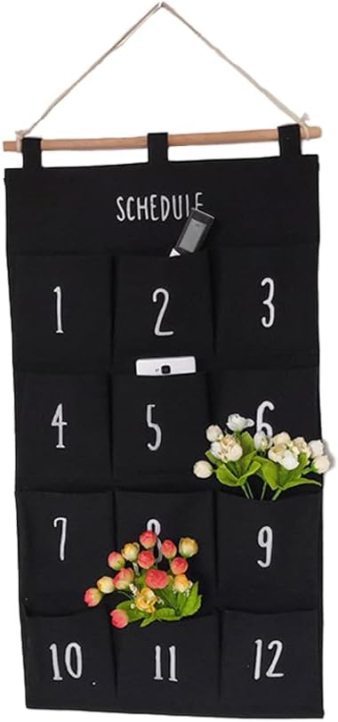 Bolsillo para teléfono celular con 12 bolsillos para colgar en la puerta del aula, organizador numerado para calculadora, soporte para calculadora,