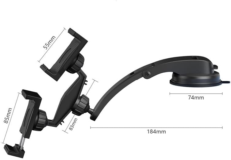 Soporte doble para teléfono de automóvil, soporte de teléfono para tablero de automóvil, soporte de teléfono ajustable para 2 teléfonos celulares