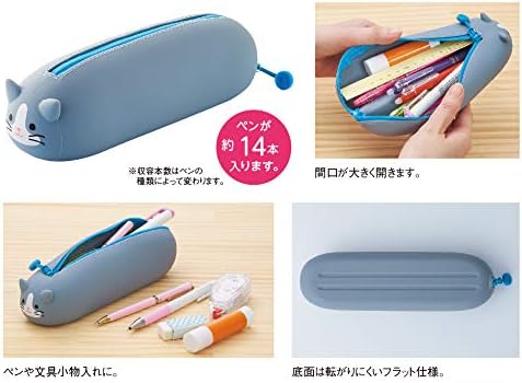 LIHITLAB PuniLabo – Estuche para bolígrafos con cremallera, horizontal, 2.5 x 7.9 pulgadas, pingüino (A7781-10)