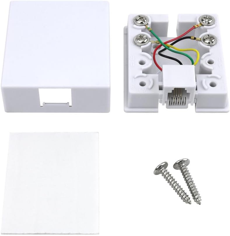 Skywalker Conector de teléfono modular de montaje en superficie (blanco)